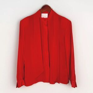 VINTAGE Women’s Pendleton Secretary Mock Neck Red Top Blouse - Size 10